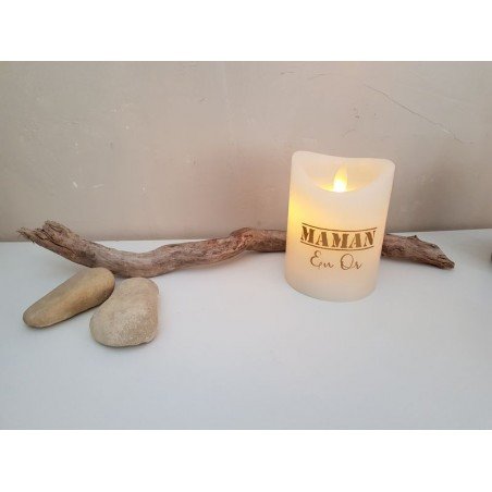 Bougie LED Maman en or
