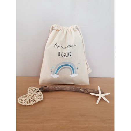 Cadeau de naissance personnalisé arc en ciel et nuage